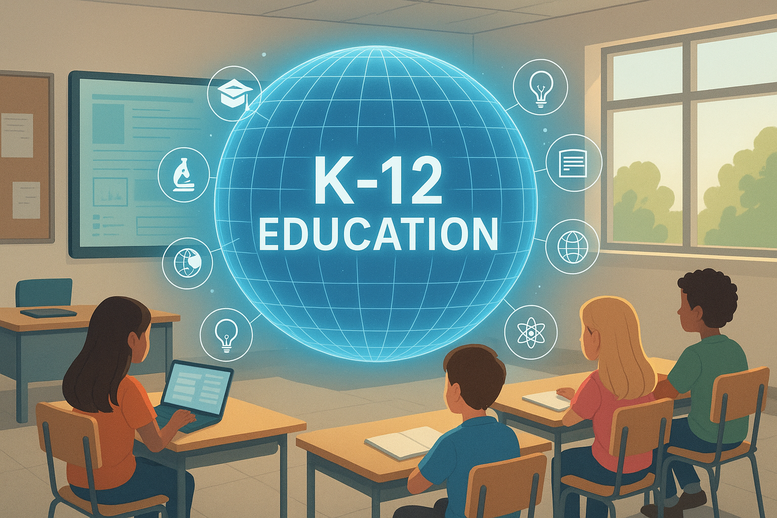 Digital sphere for K-12 education in a modern classroom