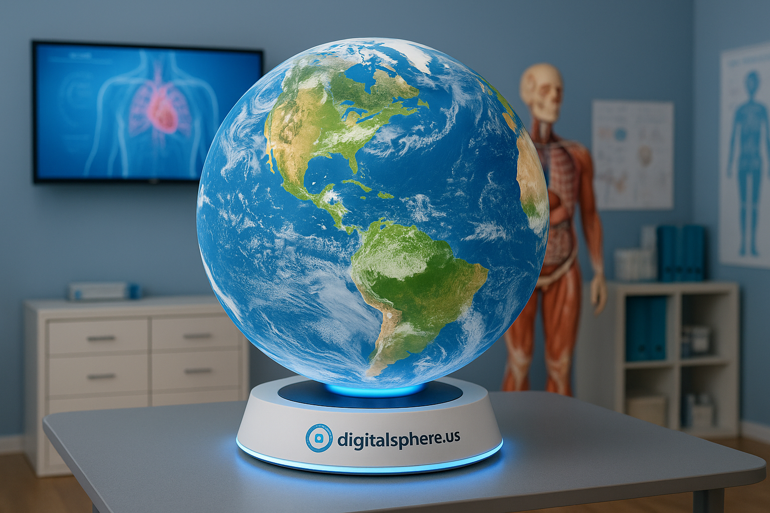 Interactive digital sphere used in healthcare education setting by DigitalSphere.us