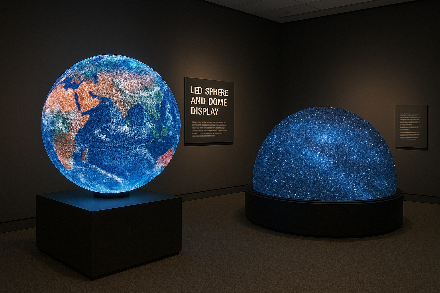 LED Sphere and Dome Display Comparison in a Museum by DigitalSphere.us