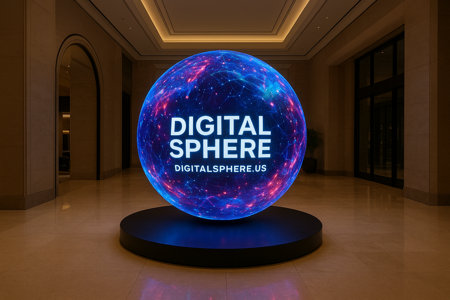 Commercial digital sphere installation in a premium environment by DigitalSphere.us